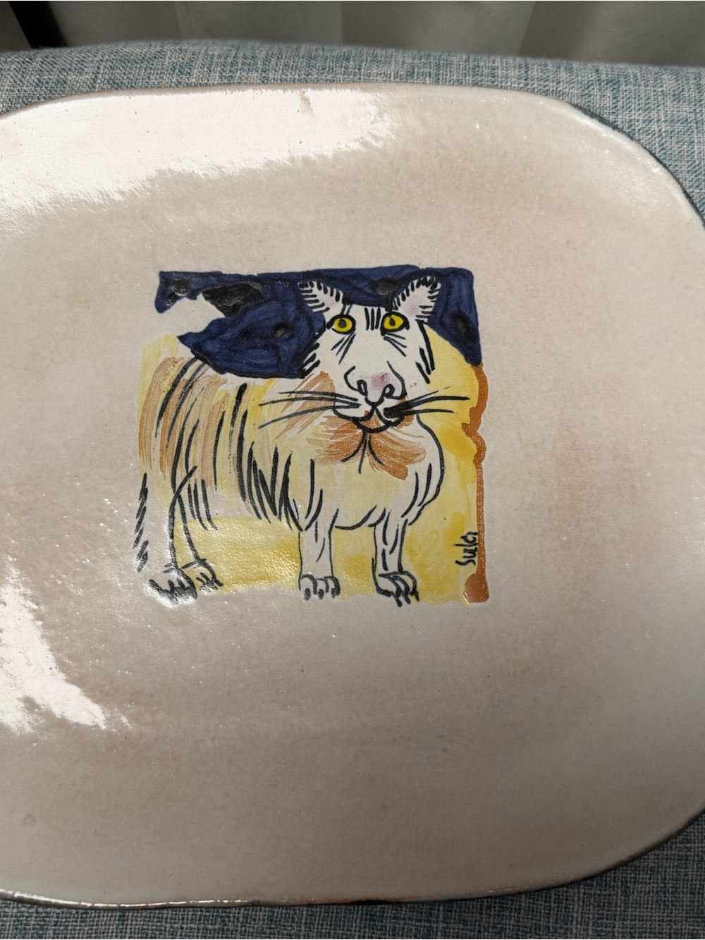 Suki Diamond Studio Majolica Art Pottery Plate